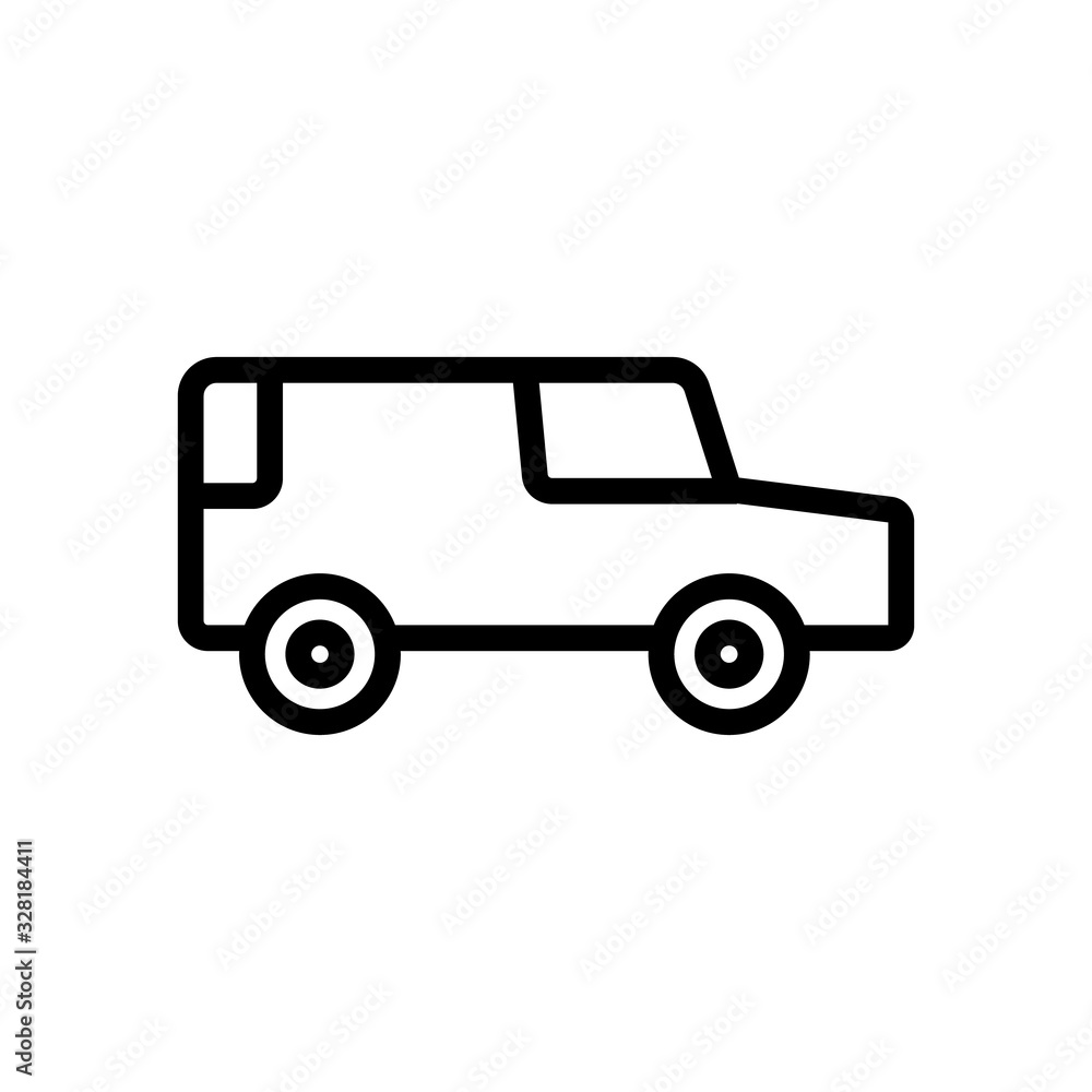 hearse icon vector. Thin line sign. Isolated contour symbol illustration