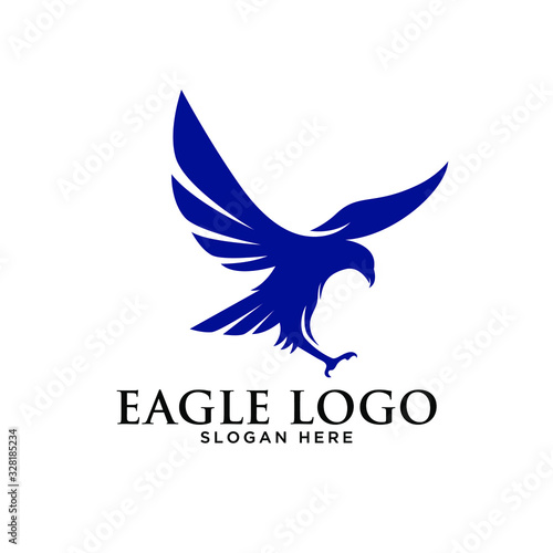 Eagle Bird icon silhouette simple minimalist modern logo design template. 