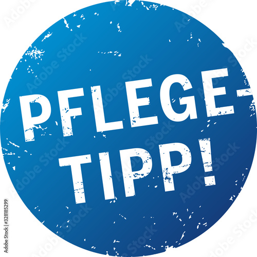 blauer Button Pflegetipp