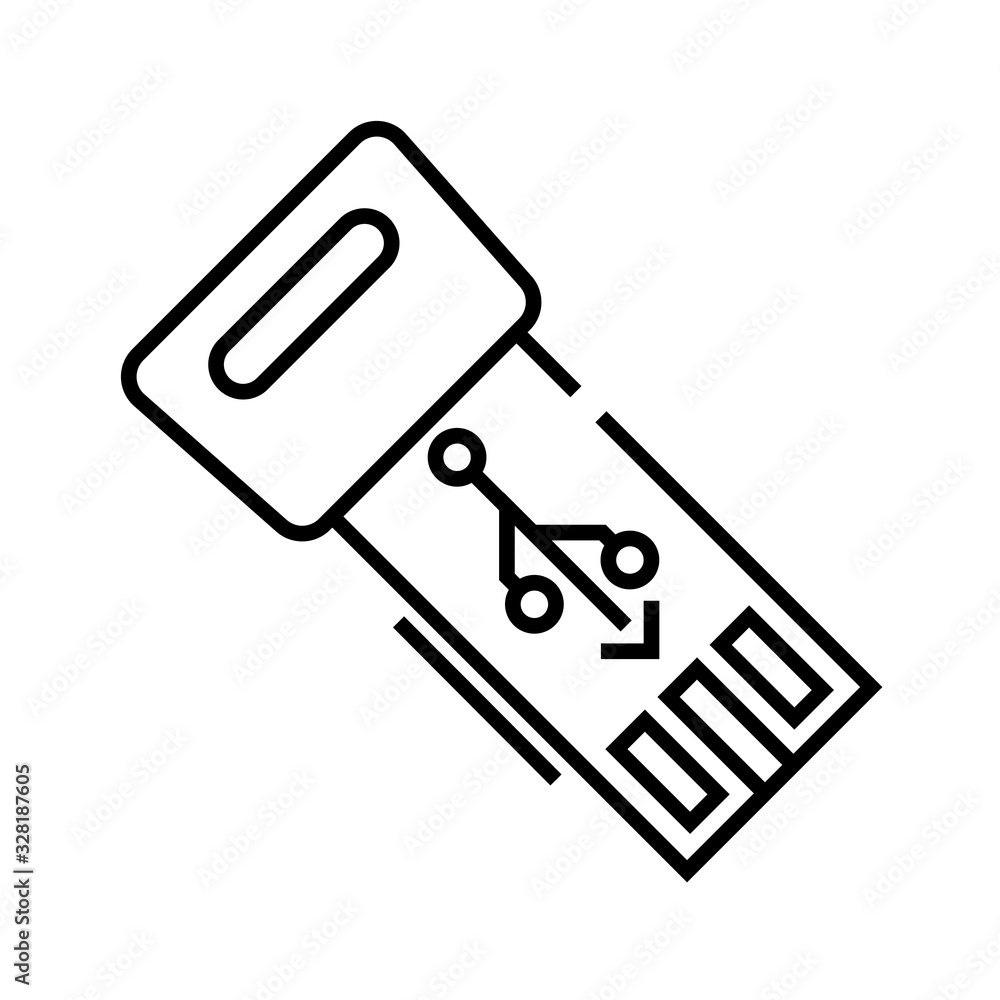 Usb data line icon, concept sign, outline vector illustration, linear symbol. Usb data line icon, concept sign, outline vector illustration, linear symbol.