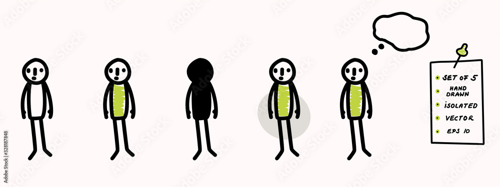 Premium Vector  Simple vector stick man stickman stand isolated on white