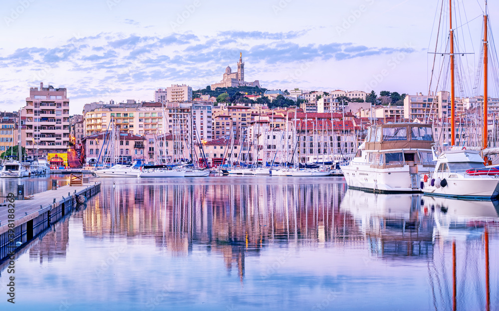 Marseilles city old port, Provence, France