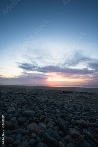 Sunset on a Pebble Beach