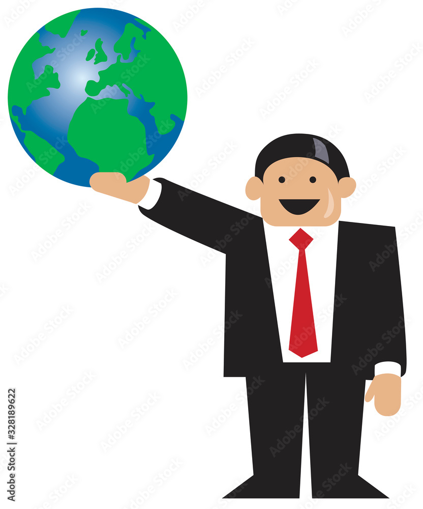 Business man holding the Earth in right hand Business man holding the Earth in right hand