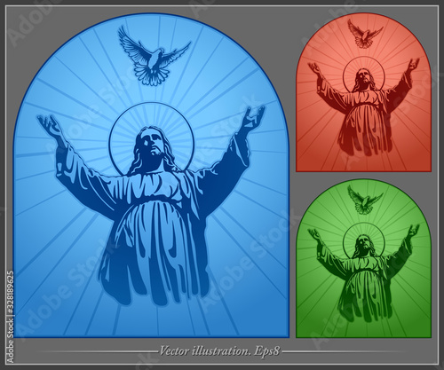 Jesus Christ, holy Spirit, blessing, Christianity, vector
