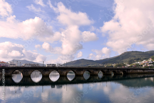 The bridge of Mercy in the city of Viveiro, Lugo, Galicia. Spain. Europe. October 1, 2019