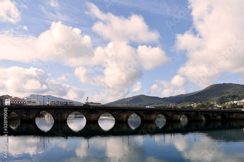 The bridge of Mercy in the city of Viveiro, Lugo, Galicia. Spain. Europe. October 1, 2019
