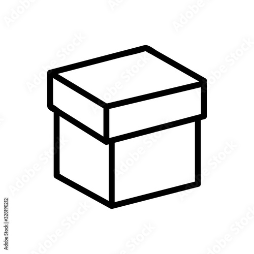 Box parcel icon vector. Thin line sign. Isolated contour symbol illustration