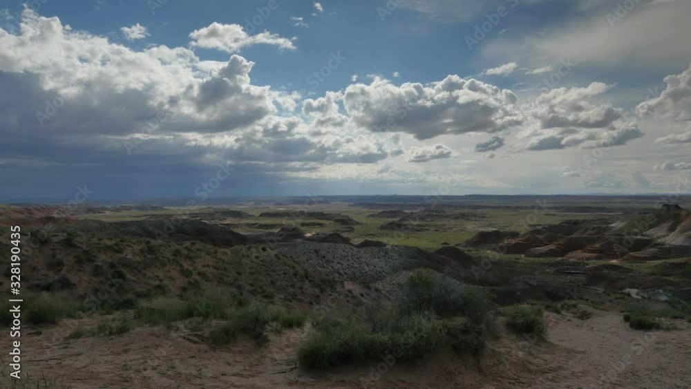Petrified Forest National Park Painted Desert Time Lapse Thunderstorm Arizona USA Petrified Forest National Park Painted Desert Time Lapse Thunderstorm Arizona USA