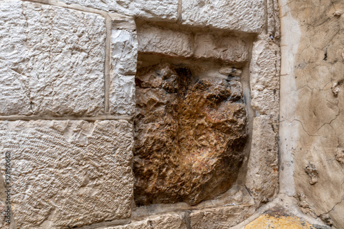 Konstfotografi The handprint of Jesus in Jerusalem