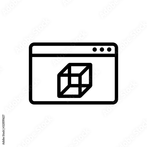 3D print printer icon vector. Thin line sign. Isolated contour symbol illustration