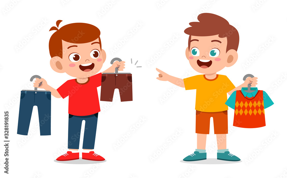 happy cute little kid boy choose clothes happy cute little kid boy choose clothes