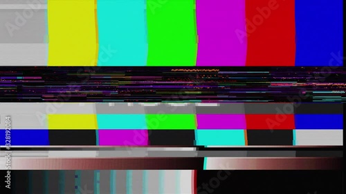 Vintage VHS (Video Home System) defects noise and artifacts effect. Glitches error from an old tape or old TV. Retrò video damaged and signal noise error with flickers. No signal tv. 4k glitch effect.