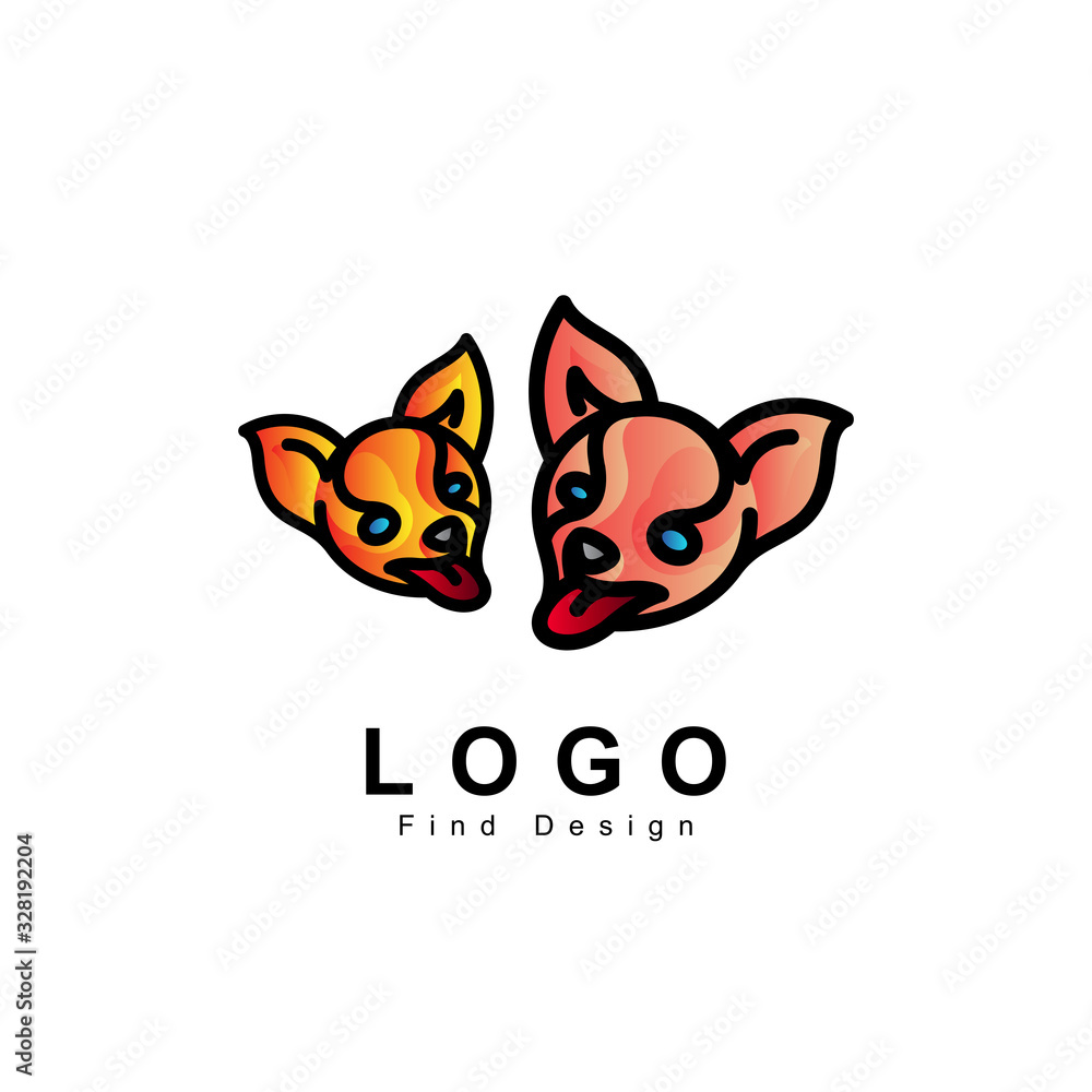 Obraz premium animal logo, dog, pet care, pet shop, cute puppy design template