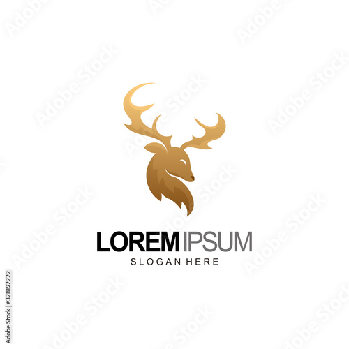 deer head logo design template © fina