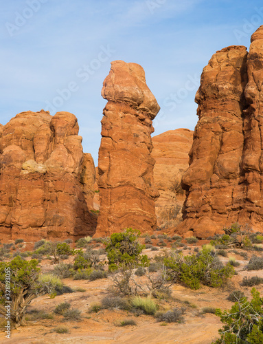 Totem rock formation at Arches National Park, Utah, USA