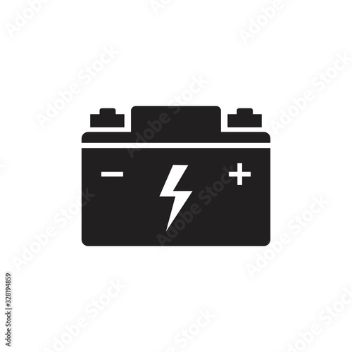 car battery vector icon template black color editable. car battery vector icon symbol Flat vector illustration for graphic and web design.