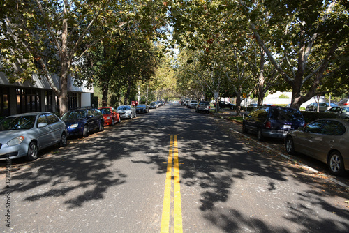 SAN JOSE, CALIFORNIA, USA - October 11, 2019: Street view in the neighborhood