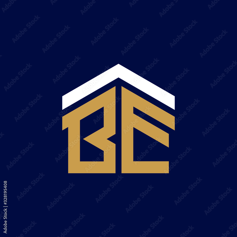 Fototapeta premium Initial Letters BE House Logo Design