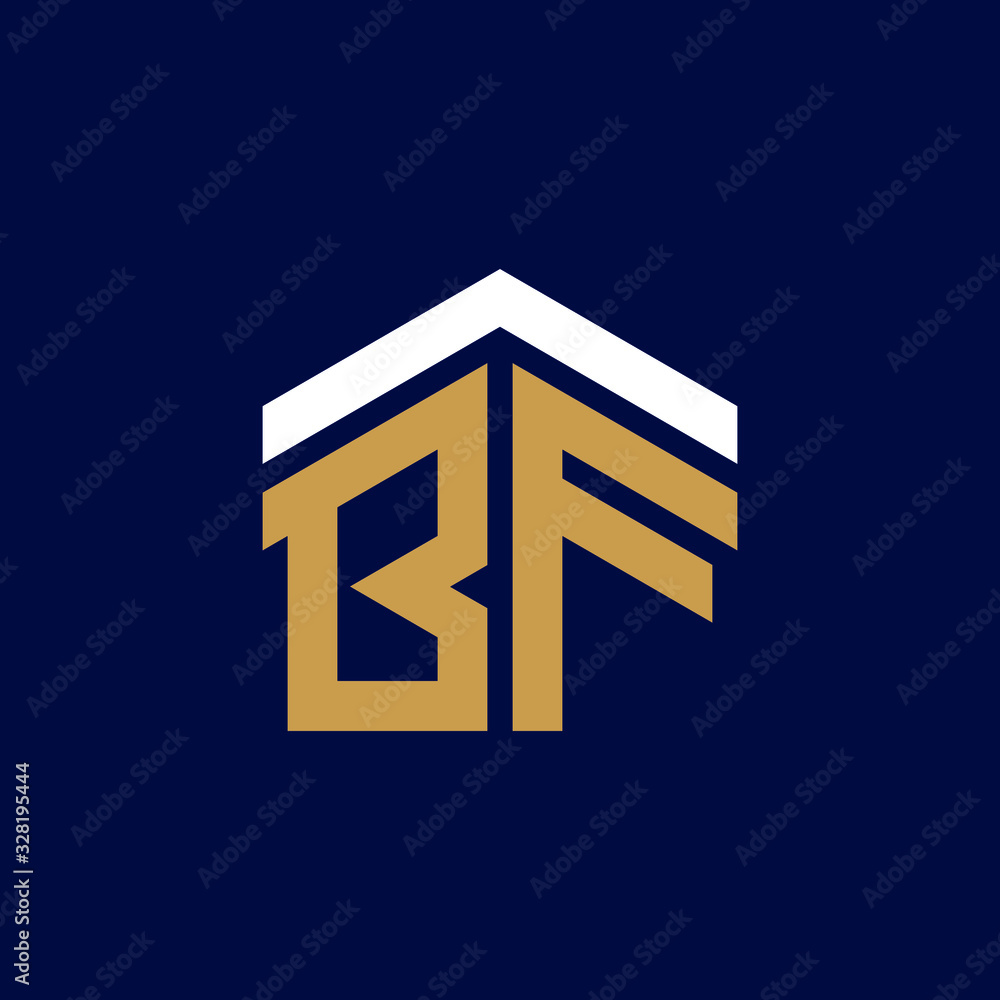Initial Letters BF House Logo Design Initial Letters BF House Logo Design