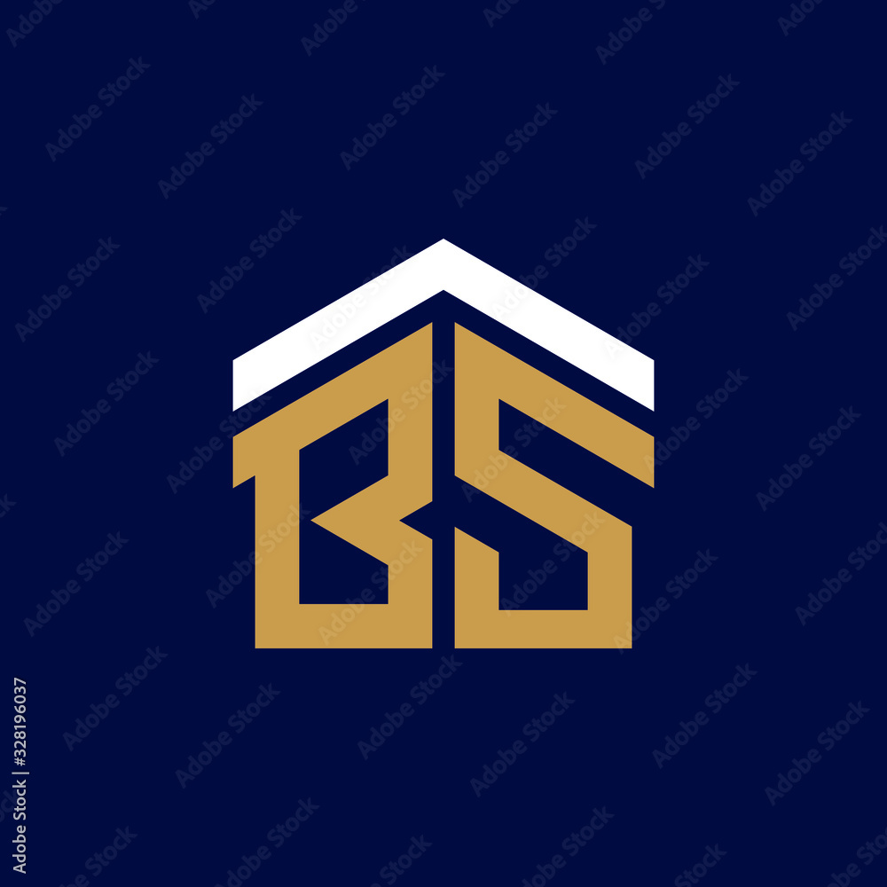 Initial Letters BS House Logo Design Initial Letters BS House Logo Design