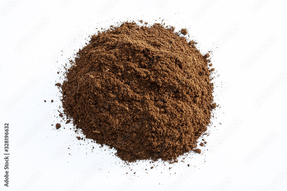 Pile of fertile land on a white background. Pile of fertile land on a white background.
