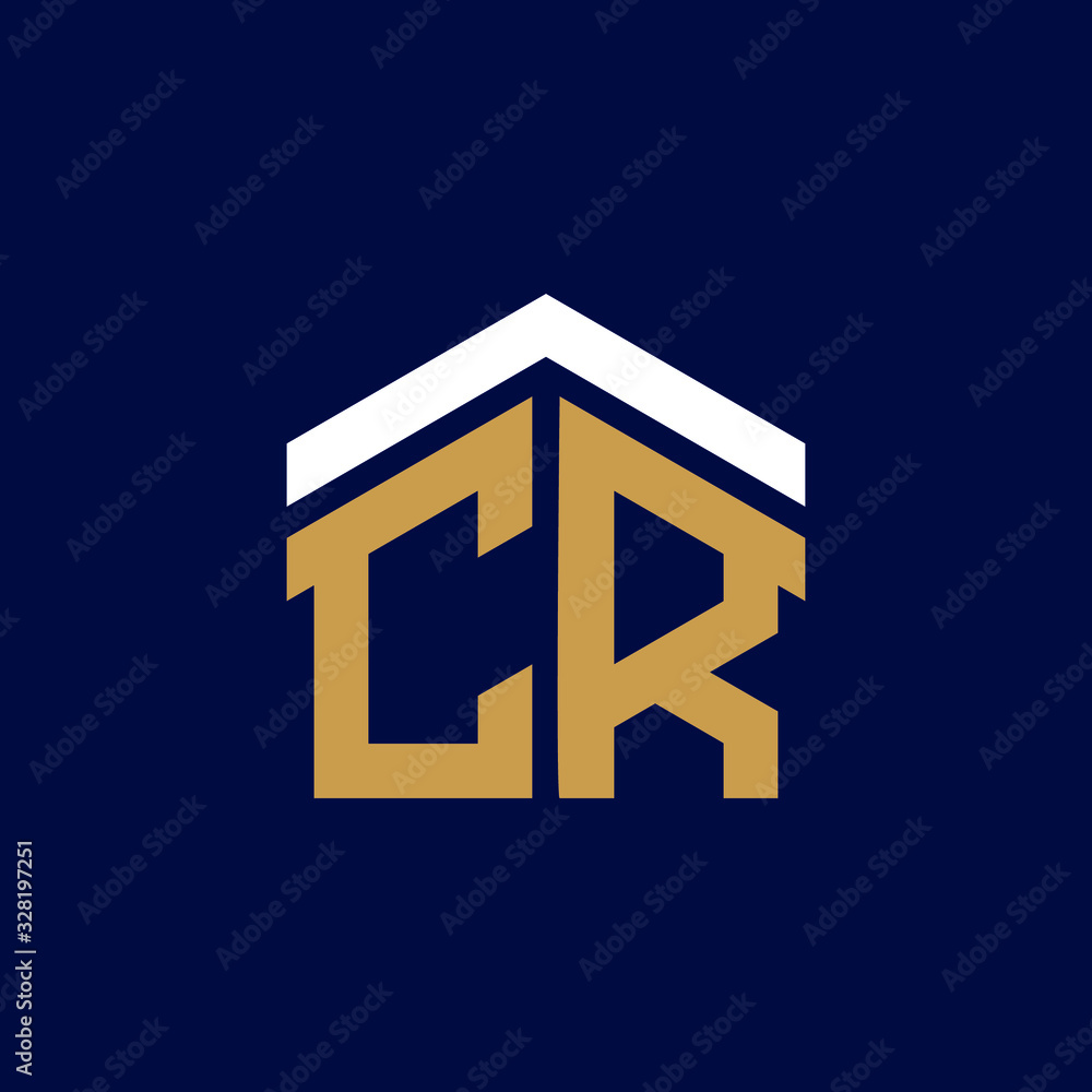Initial Letters CR House Logo Design Initial Letters CR House Logo Design