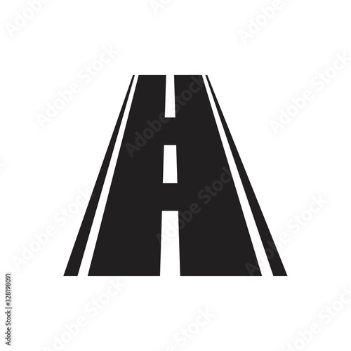 Road icon template black color editable. Road icon symbol Flat vector illustration for graphic and web design.