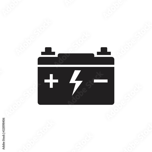 car battery vector icon template black color editable. car battery vector icon symbol Flat vector illustration for graphic and web design.