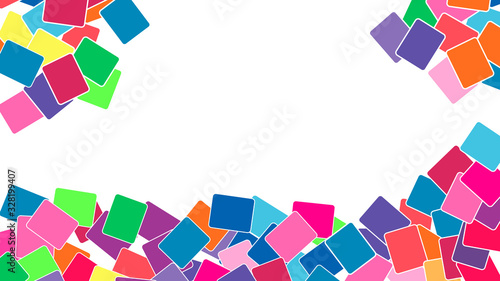 Rectangles, multi- colored random cards on a light background. Vector illustration.