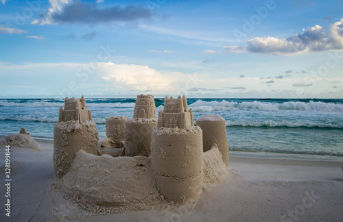 Sand castle on the beach