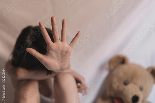 Fototapeta kuchenna traumatized children concept. stop violence and abused children.