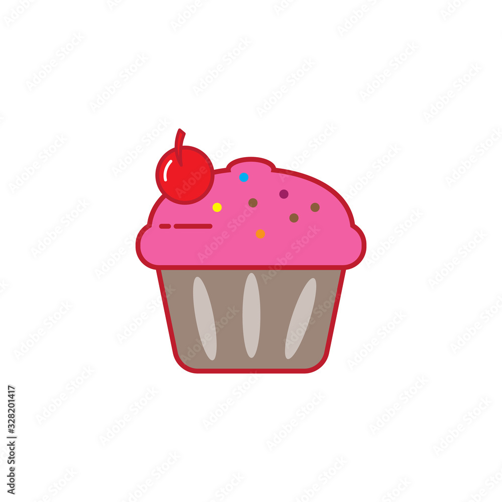 Cupcake icon design isolated on white background Cupcake icon design isolated on white background