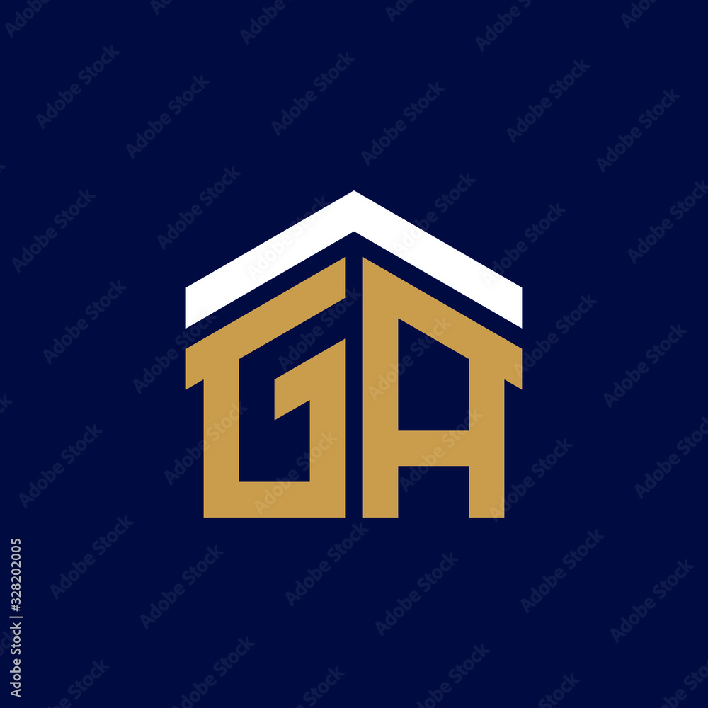 Initial Letters GA House Logo Design