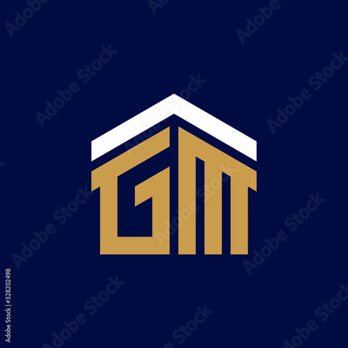 Initial Letters GM House Logo Design