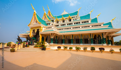 Wat pa phu kon blue temple thaiand isaan