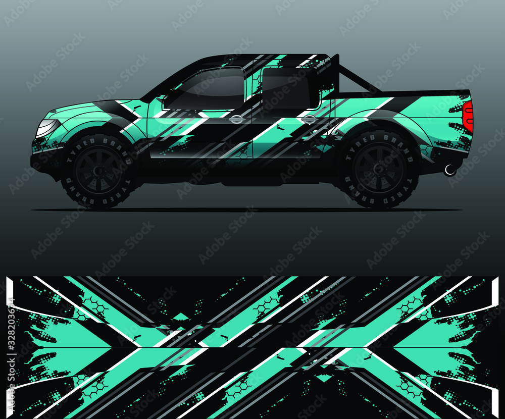truck decal graphic wrap vector, abstract background truck decal graphic wrap vector, abstract background