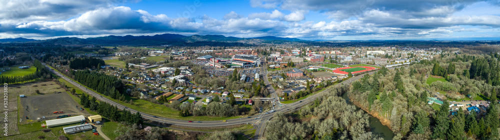 Panoramic View of the University in Corvallis Oregon