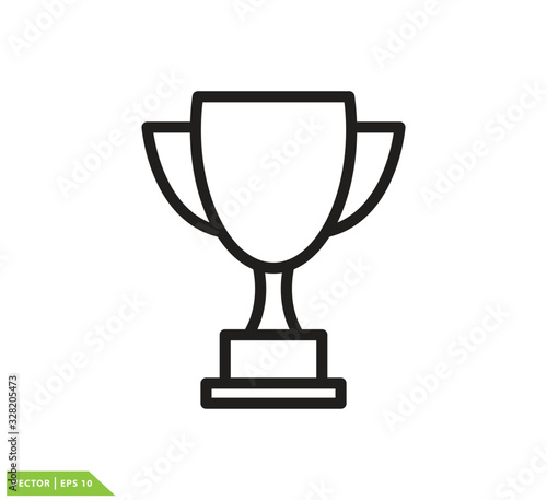 Trophy icon vector logo template flat trendy