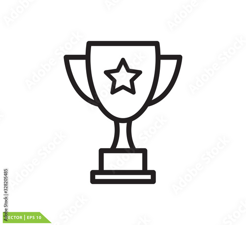 Trophy icon vector logo template flat trendy