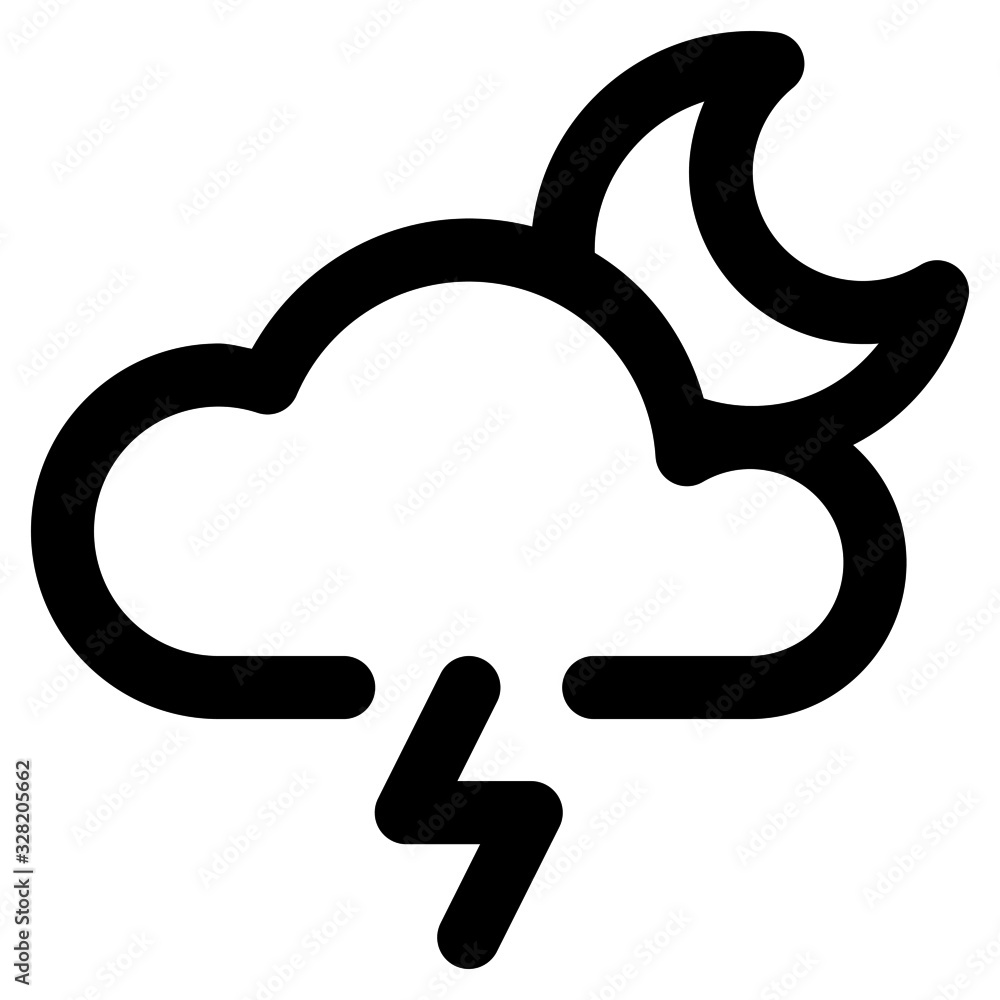 storm at night icon with outline style. Suitable for website design, logo, app and ui. storm at night icon with outline style. Suitable for website design, logo, app and ui.