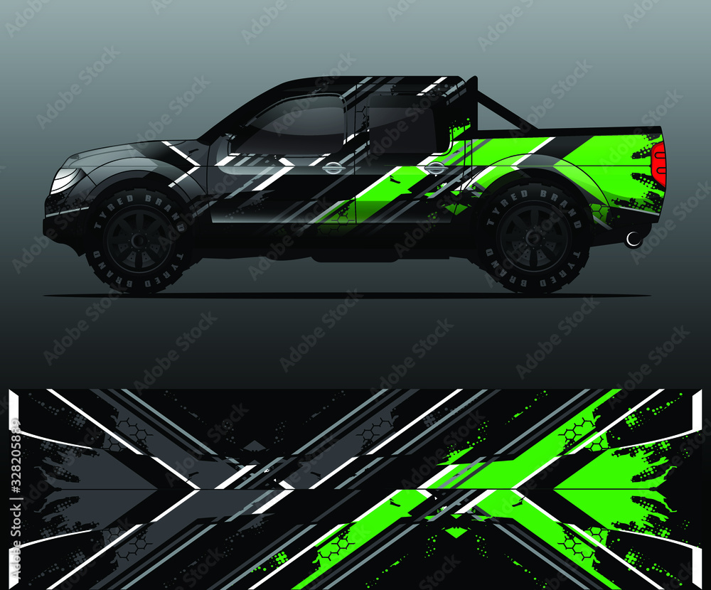 Obraz premium truck decal graphic wrap vector, abstract background