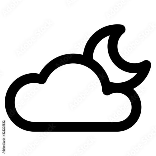 cloudy night icon with outline style. Suitable for website design  logo  app and ui.