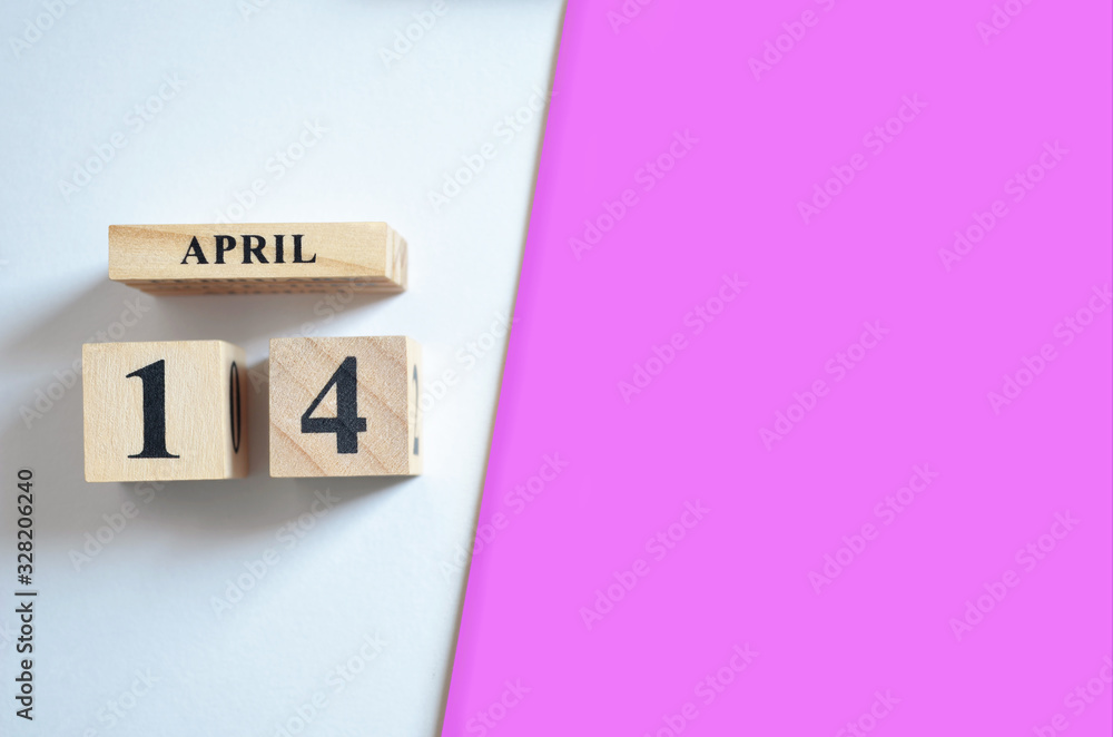 April 14, Empty white - Pink background. April 14, Empty white - Pink background.