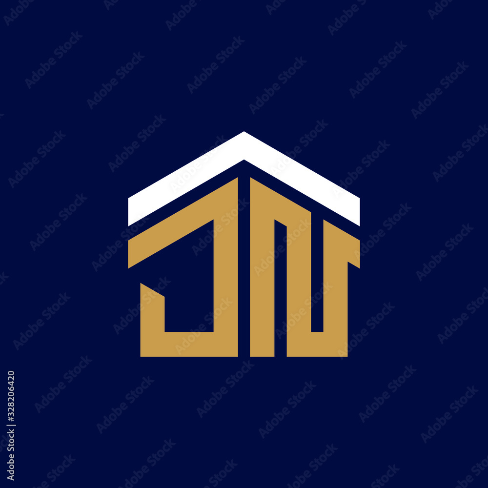 Initial Letters JN House Logo Design Initial Letters JN House Logo Design