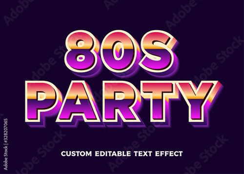 80s Party Editable Text Style Font Effect