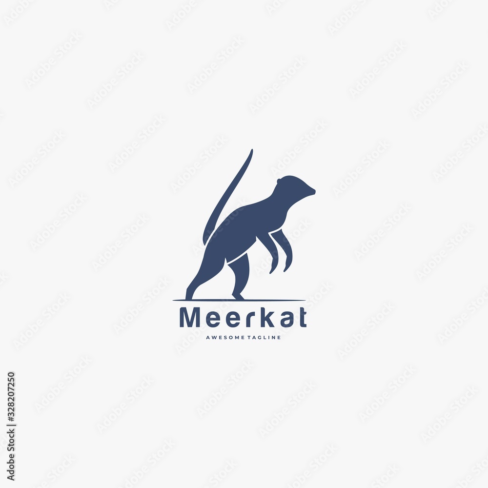 Naklejka premium Vector Logo Illustration Weasel Silhouette Style.