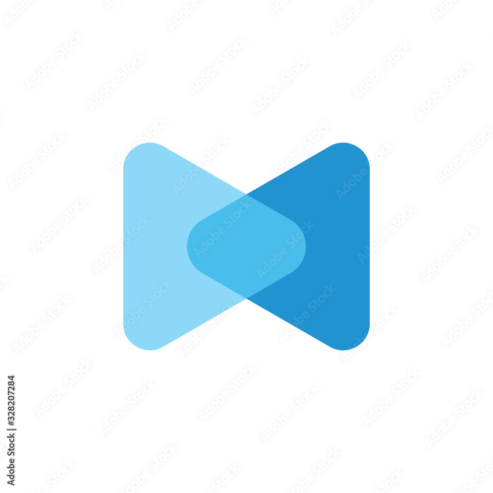 linked triangle gradient blue geometric logo vector linked triangle gradient blue geometric logo vector