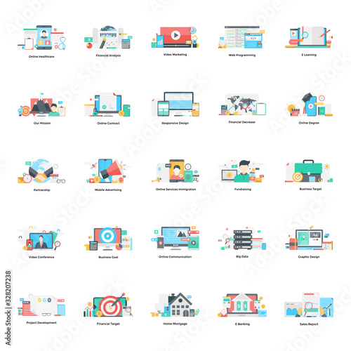  Financial Flat Illustration Vectors Pack 
