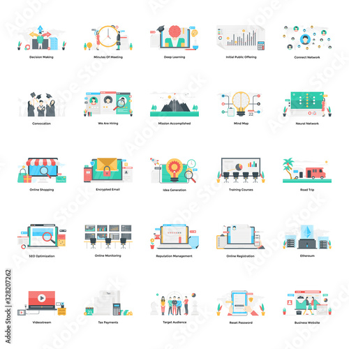  Creative Business Flat Illustration Pack 